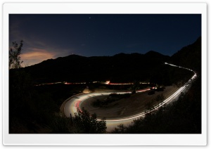 Mountain Road Nightlights Ultra HD Wallpaper for 4K UHD Widescreen desktop, tablet & smartphone