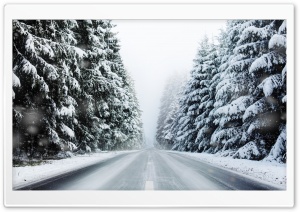 Mountain Road, Winter Season Ultra HD Wallpaper for 4K UHD Widescreen desktop, tablet & smartphone