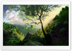 Mountain Scenery Painting Ultra HD Wallpaper for 4K UHD Widescreen desktop, tablet & smartphone