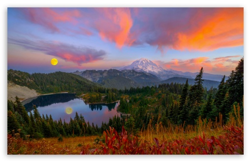 Mountain, Sunset, Moon, Lake, Wilderness UltraHD Wallpaper for UHD 16:9 ; HD 16:9 ; UltraWide 21:9 24:10 32:9 32:10 ; Widescreen 16:10 5:3 ; Fullscreen 4:3 5:4 3:2 ; Tablet 1:1 ; Mobile 9:16 9:19.5 9:20 9:21 9:22 10:16 2:3 3:5 3:4 ; Dual 16:10 5:3 16:9 4:3 5:4 3:2 ;