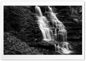 Mountain Waterfall Black and White Ultra HD Wallpaper for 4K UHD Widescreen desktop, tablet & smartphone