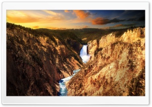 Mountain Waterfall HDR Ultra HD Wallpaper for 4K UHD Widescreen desktop, tablet & smartphone