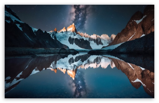 Mountains and Galaxy Night Sky Reflected in the Lake UltraHD Wallpaper for UHD 16:9 ; HD 16:9 ; UltraWide 21:9 24:10 32:9 32:10 ; Widescreen 16:10 5:3 ; Fullscreen 4:3 5:4 3:2 ; Tablet 1:1 ; Mobile 9:16 9:19.5 9:20 9:21 9:22 10:16 2:3 3:5 3:4 ; Dual 16:10 5:3 16:9 4:3 5:4 3:2 ;