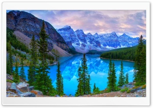 Mountains, Moraine Lake, Banff National Park, Canada Ultra HD Wallpaper for 4K UHD Widescreen desktop, tablet & smartphone