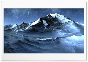 mountains, stars, snow 4K UHD Wallpaper for Widescreen and UltraWide Desktop, UltraHD TV, Smartphone, Tablet