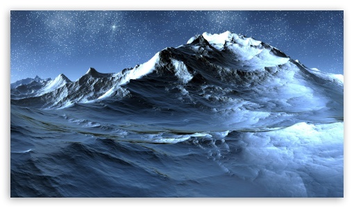 mountains, stars, snow UltraHD Wallpaper for HD 16:9 ;
