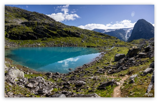 Mountains, Storevatnet Lake, Norway, Scenic, Wilderness, Landscape UltraHD Wallpaper for UHD 16:9 ; HD 16:9 ; UltraWide 21:9 24:10 32:9 32:10 ; Widescreen 16:10 5:3 ; Dual 16:10 5:3 16:9 4:3 5:4 3:2 ;