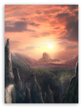 Mountainscape Fantasy UltraHD Wallpaper for Mobile 4:3 3:2 - UXGA XGA SVGA DVGA HVGA HQVGA ( Apple PowerBook G4 iPhone 4 3G 3GS iPod Touch ) ;