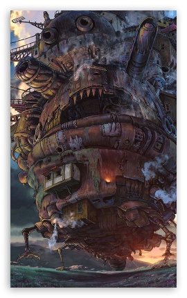 Moving Castle UltraHD Wallpaper for Mobile 3:5 - ;