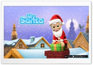 My Santa Claus - Down the Chimney Ultra HD Wallpaper for 4K UHD Widescreen desktop, tablet & smartphone