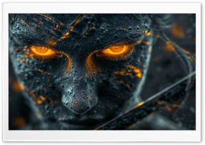 Mystic Gaze, The Fiery Eyes of Enigma Ultra HD Wallpaper for 4K UHD Widescreen Desktop, Lockscreen, Screensaver, TV, Tablet, Smartphone