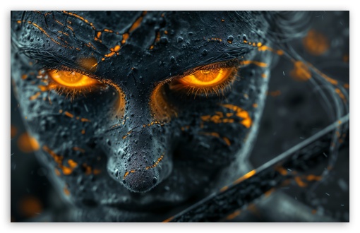 Mystic Gaze, The Fiery Eyes of Enigma UltraHD Wallpaper for UHD 16:9 ; HD 16:9 ; UltraWide 21:9 24:10 ; Widescreen 16:10 5:3 ; Fullscreen 4:3 5:4 3:2 ; Tablet 1:1 ; Mobile 9:16 9:19.5 9:20 9:21 9:22 10:16 2:3 3:5 3:4 ;