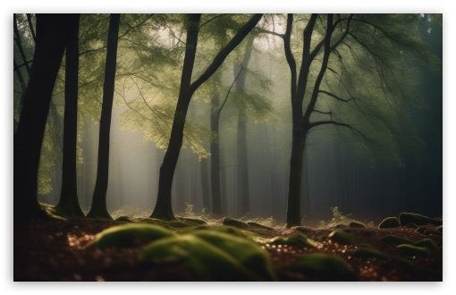 Mystical Dark Forest Digital Art UltraHD Wallpaper for UHD 16:9 ; HD 16:9 ; UltraWide 21:9 24:10 ; Widescreen 16:10 5:3 ; Fullscreen 4:3 5:4 3:2 ; Tablet 1:1 ;