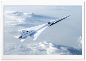 NASA - Lockheed Martin X-59 QueSST Supersonic Aircraft 4K UHD Wallpaper for Widescreen and UltraWide Desktop, UltraHD TV, Smartphone, Tablet