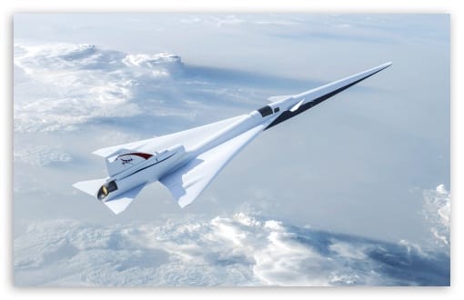 NASA - Lockheed Martin X-59 QueSST Supersonic Aircraft UltraHD Wallpaper for UHD 16:9 ; HD 16:9 ; UltraWide 21:9 24:10 ; Widescreen 16:10 ;