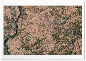 NASA Landsat Peoria Illinois Pixel Art Farmland 4K UHD Wallpaper for Widescreen and UltraWide Desktop, UltraHD TV, Smartphone, Tablet