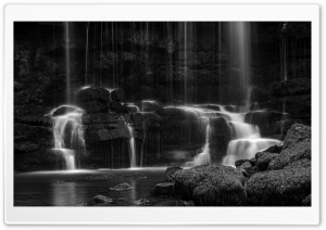 Nature Waterfall Long Exposure Black and White Ultra HD Wallpaper for 4K UHD Widescreen desktop, tablet & smartphone
