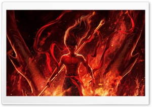 Ne Zha 2, Ne Zha Mastering Fire 4K UHD Wallpaper for Widescreen and UltraWide Desktop, UltraHD TV, Smartphone, Tablet