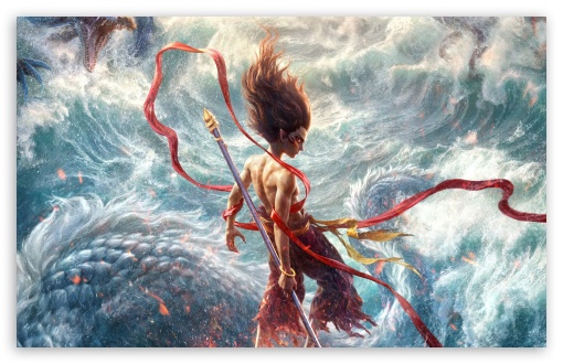 Ne Zha 2 The Epic Final Battle UltraHD Wallpaper for UHD 16:9 ; HD 16:9 ; UltraWide 21:9 24:10 ; Widescreen 16:10 5:3 ; Fullscreen 4:3 5:4 3:2 ; Tablet 1:1 ; Mobile 9:16 9:19.5 9:20 10:16 2:3 3:5 3:4 ;