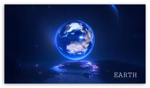 Neon Earth UltraHD Wallpaper for UHD 16:9 ; HD 16:9 ;