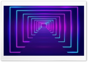 Neon Light Tunnel Illusion Ultra HD Wallpaper for 4K UHD Widescreen Desktop, Lockscreen, Screensaver, TV, Tablet, Smartphone