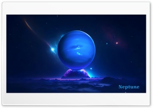 Neon Neptune 4K UHD Wallpaper for Widescreen and UltraWide Desktop, UltraHD TV, Smartphone, Tablet