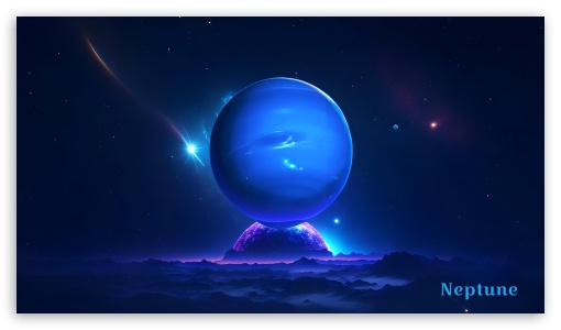 Neon Neptune UltraHD Wallpaper for UHD 16:9 ; HD 16:9 ;