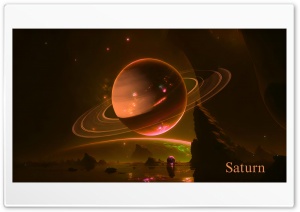 Neon Saturn 4K UHD Wallpaper for Widescreen and UltraWide Desktop, UltraHD TV, Smartphone, Tablet