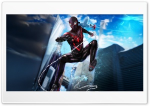 Neon Spider Miles Morales 4K UHD Wallpaper for Widescreen and UltraWide Desktop, UltraHD TV, Smartphone, Tablet