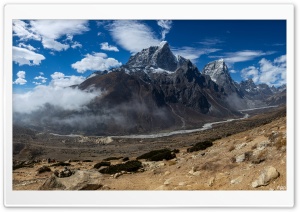Nepal, Panorama, Dingboche, Village, Landscape, Mountains 4K UHD Wallpaper for Widescreen and UltraWide Desktop, UltraHD TV, Smartphone, Tablet