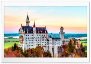 Neuschwanstein Castle, Germany, Autumn Ultra HD Wallpaper for 4K UHD Widescreen desktop, tablet & smartphone