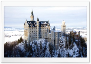 Neuschwanstein Castle in Germany, Winter Ultra HD Wallpaper for 4K UHD Widescreen desktop, tablet & smartphone