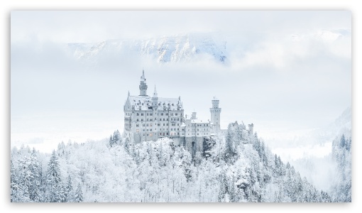 Neuschwanstein Castle Winter UltraHD Wallpaper for UHD 16:9 ; HD 16:9 ;