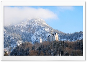 Neuschwanstein Germany Bavaria Winter Rock Ultra HD Wallpaper for 4K UHD Widescreen Desktop, Lockscreen, Screensaver, TV, Tablet, Smartphone