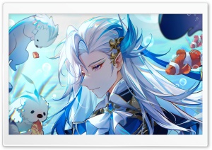 Neuvillette, Genshin Impact 4K UHD Wallpaper for Widescreen and UltraWide Desktop, UltraHD TV, Smartphone, Tablet