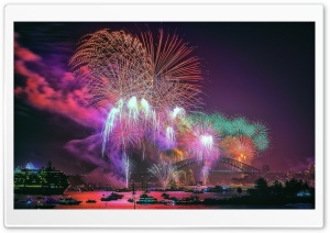 New Year Fireworks Ultra HD Wallpaper for 4K UHD Widescreen desktop, tablet & smartphone