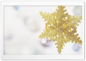 New Year Gold Snowflake Ultra HD Wallpaper for 4K UHD Widescreen desktop, tablet & smartphone