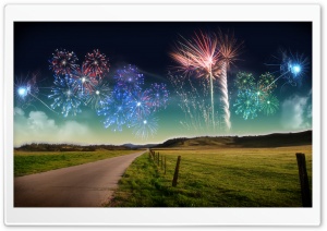 New Years New Zeland Fireworks Ultra HD Wallpaper for 4K UHD Widescreen desktop, tablet & smartphone