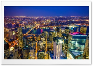 New York City, Manhattan at Night Ultra HD Wallpaper for 4K UHD Widescreen desktop, tablet & smartphone