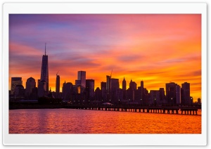 New York City Skyline Sunrise Ultra HD Wallpaper for 4K UHD Widescreen desktop, tablet & smartphone
