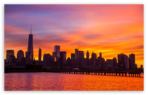 New York City Skyline Sunrise Ultra HD Desktop Background Wallpaper for ...