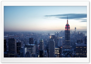 New York City Winter sunset Ultra HD Wallpaper for 4K UHD Widescreen desktop, tablet & smartphone