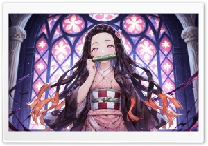 Nezuko Kamado Kimetsu no Yaiba 4K UHD Wallpaper for Widescreen and UltraWide Desktop, UltraHD TV, Smartphone, Tablet
