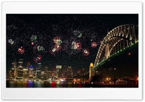 Night fireworks 4K UHD Wallpaper for Widescreen and UltraWide Desktop, UltraHD TV, Smartphone, Tablet
