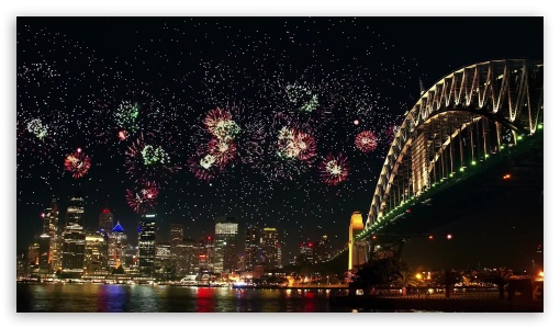Night fireworks UltraHD Wallpaper for HD 16:9 ;
