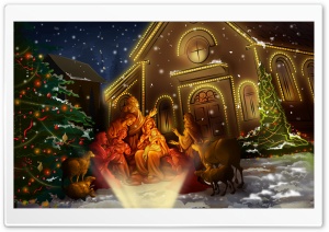Night Of Jesus Birth Ultra HD Wallpaper for 4K UHD Widescreen desktop, tablet & smartphone
