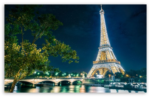 Night Paris UltraHD Wallpaper for Wide 16:10 Widescreen WHXGA WQXGA WUXGA WXGA ;