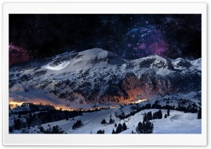 Night Sky Snow Ultra HD Wallpaper for 4K UHD Widescreen desktop, tablet & smartphone