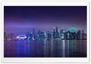 Nighttime Toronto Skyline 4K UHD Wallpaper for Widescreen and UltraWide Desktop, UltraHD TV, Smartphone, Tablet