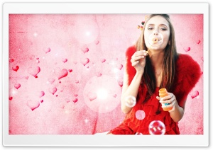 Nina Dobrev Blowing Bubbles Ultra HD Wallpaper for 4K UHD Widescreen desktop, tablet & smartphone